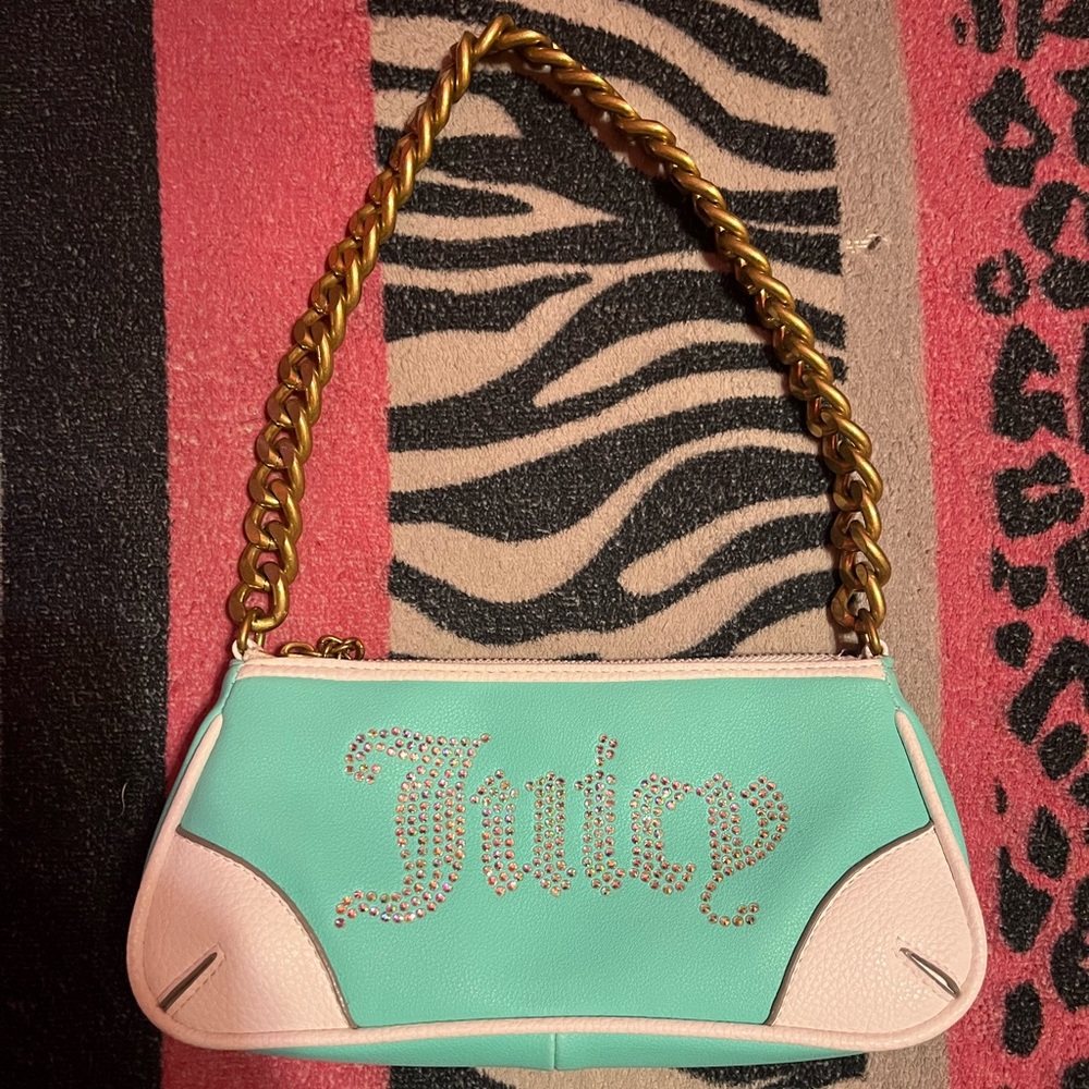 Juicy couture rhinestone teal purse